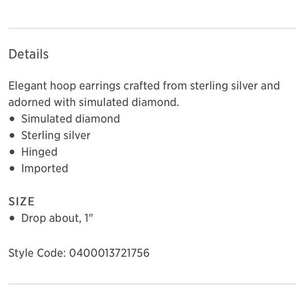 Lafonn Sterling Silver & Simulated Diamond Hoop Earrings - Picture 3 of 6